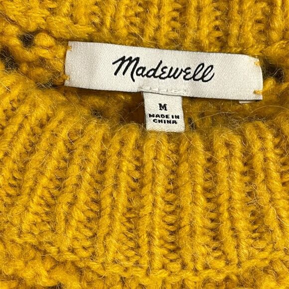 Madewell Windemere Pointelle Pullover Sweater. Alpaca wool blend yellow golden - Picture 12 of 16